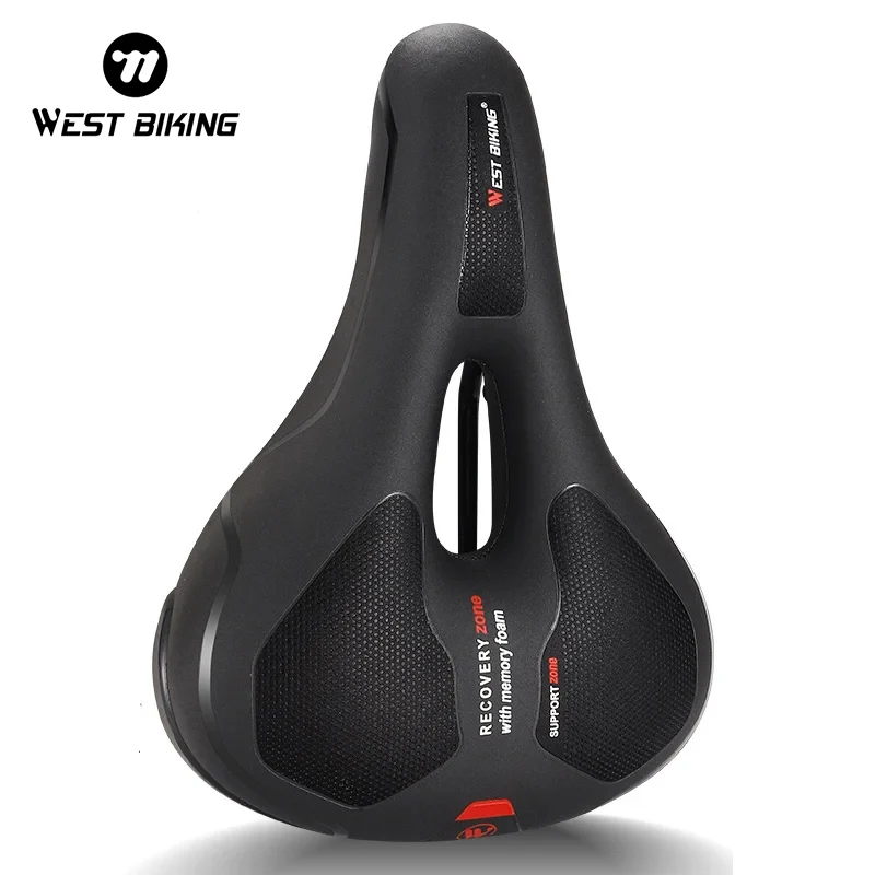 WEST BIKING Widened Comfort MTB Bike Saddle Non-Slip PU Leather Soft highly Elastic Memory Sponge Shock Absorption Cycling Seat
WEST BIKING Widened Comfort MTB Bike Saddle Non-Slip PU Leather Soft highly Elastic Memory Sponge Shock Absorption Cycling Seat