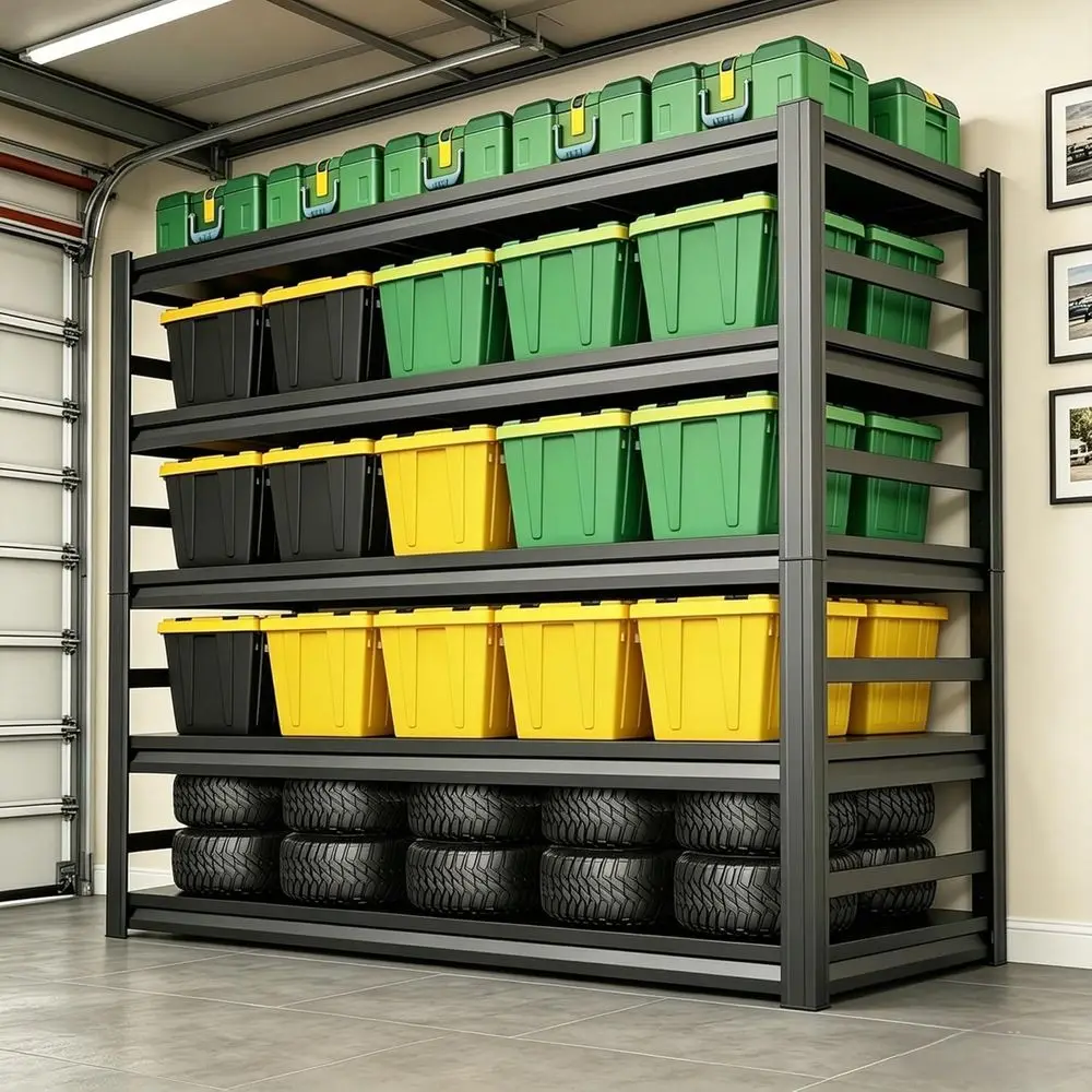 Heavy-Duty 48x18x78 5-Tier Metal Storage Shelves, 3000 lbs Capacity for Garage, Industrial or Basement Use
Heavy-Duty 48x18x78 5-Tier Metal Storage Shelves, 3000 lbs Capacity for Garage, Industrial or Basement Use