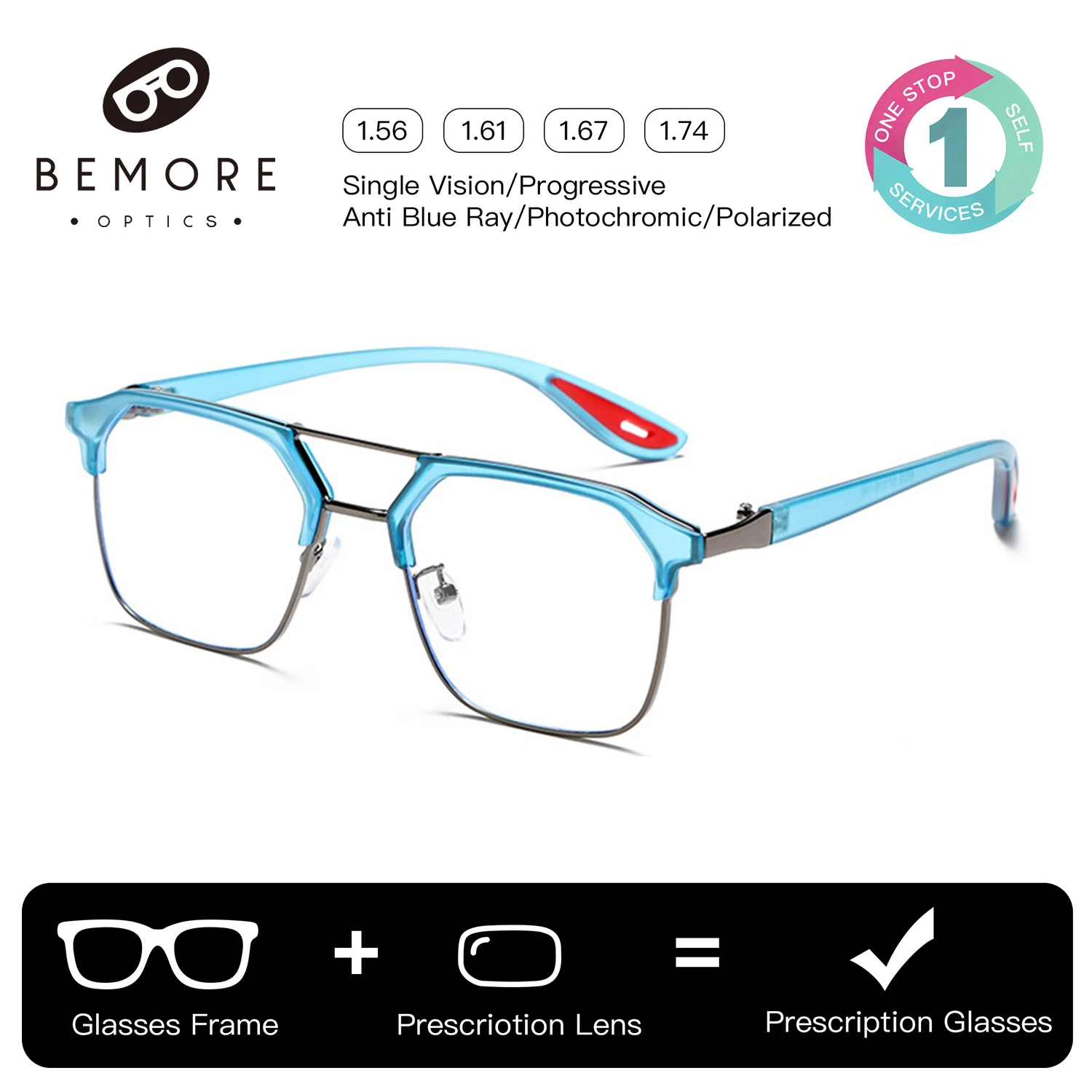 BEMORE Square Alloy Prescription Glasses Men Photochromic Anti Blue Light Progressive Myopia Optical Lenses Diopter Eyeglasses
BEMORE Square Alloy Prescription Glasses Men Photochromic Anti Blue Light Progressive Myopia Optical Lenses Diopter Eyeglasses