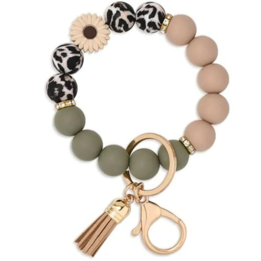 BAOSIWA Silicone Beaded Keychain Wristlet Key Ring Bracelet Cute Car Key Chain Holder for Women Girls
BAOSIWA Silicone Beaded Keychain Wristlet Key Ring Bracelet Cute Car Key Chain Holder for Women Girls