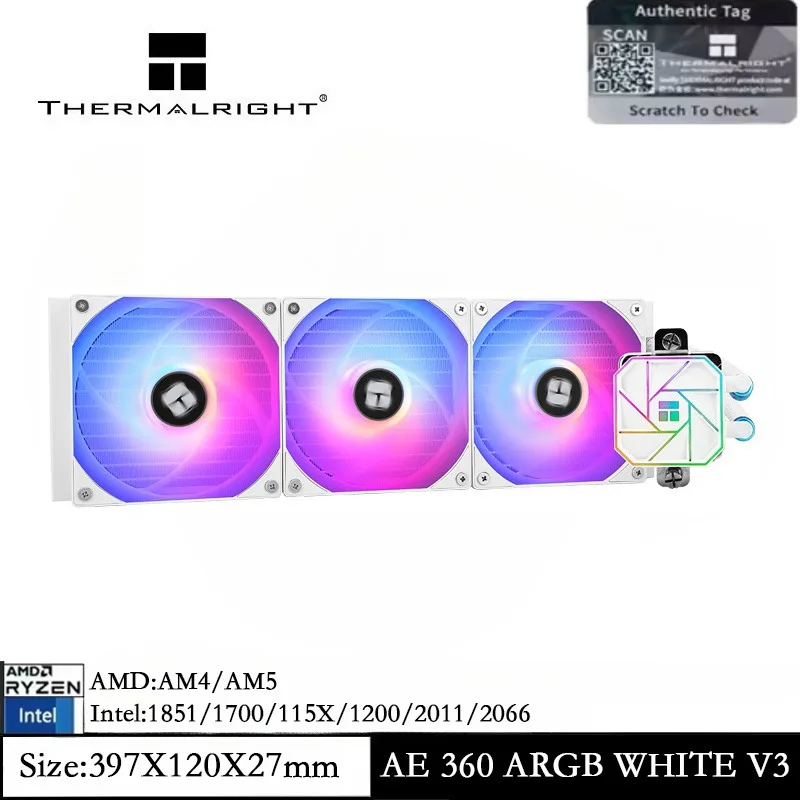 Thermalright Aqua Elite 360 ARGB V3 Водяной охладитель процессора Вентиляторы с ШИМ ARGB с подшипниками S-FDB Жидкостный охладитель для AM4 AM5 Intel 115X/1851
Thermalright Aqua Elite 360 ARGB V3 Водяной охладитель процессора Вентиляторы с ШИМ ARGB с подшипниками S-FDB Жидкостный охладитель для AM4 AM5 Intel 115X/1851