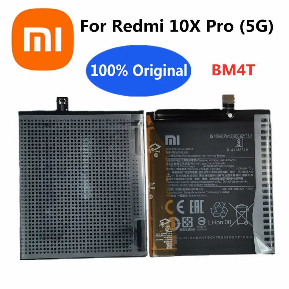 BM4T Xiao Mi Original Mobile Phone Battery For Xiaomi Mi Redmi 10X Pro 5G Genuine 4520mAh Rechargeable Battery Batteries Bateria
BM4T Xiao Mi Original Mobile Phone Battery For Xiaomi Mi Redmi 10X Pro 5G Genuine 4520mAh Rechargeable Battery Batteries Bateria
