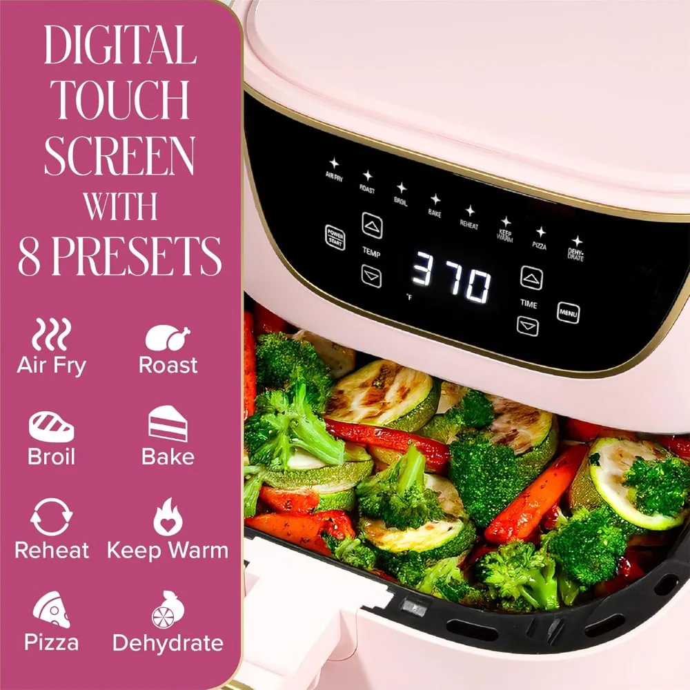 Air Fryer, Large 6-Quart Capacity, Nonstick Made without PFAS, Touchscreen Display, 8-in-1Dishwasher Safe, Pink
Air Fryer, Large 6-Quart Capacity, Nonstick Made without PFAS, Touchscreen Display, 8-in-1Dishwasher Safe, Pink