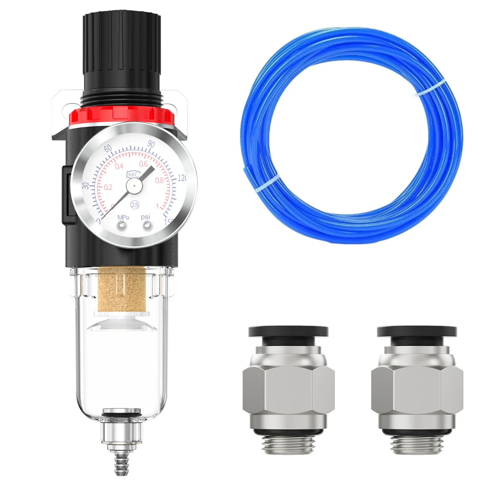 AFR2000 pneumatic filter air handling unit oil-water separator pressure regulator with 10M 8x5 air pipe kit
AFR2000 pneumatic filter air handling unit oil-water separator pressure regulator with 10M 8x5 air pipe kit