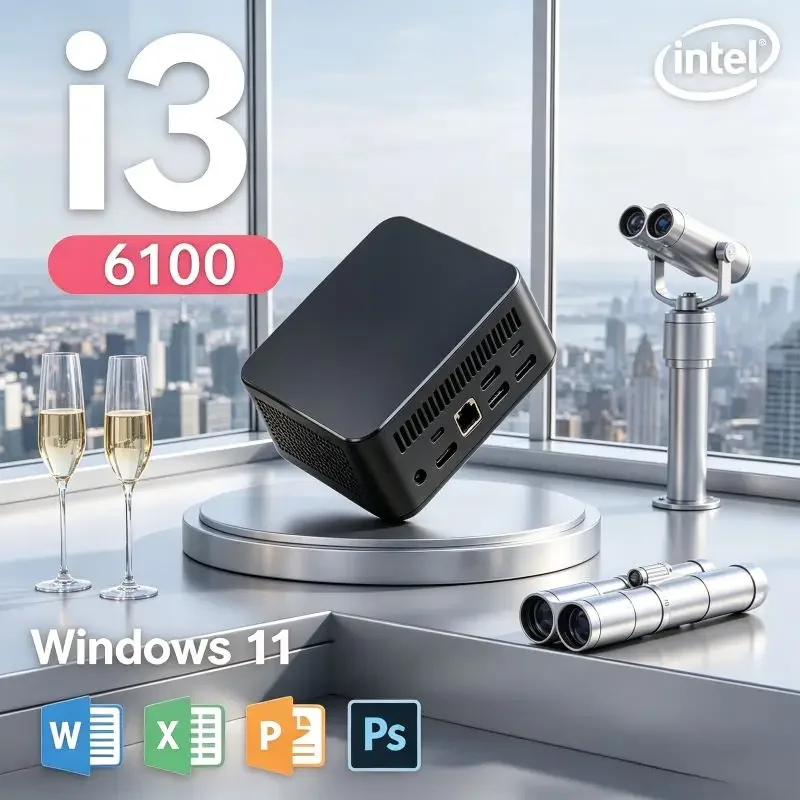 2026 Mini PC Core I3 6100, 16GB SSD, Win11 , Ultra-fast WiFi 6and 4K Output, Optimize Your Home and Business Working Experience
2026 Mini PC Core I3 6100, 16GB SSD, Win11 , Ultra-fast WiFi 6and 4K Output, Optimize Your Home and Business Working Experience