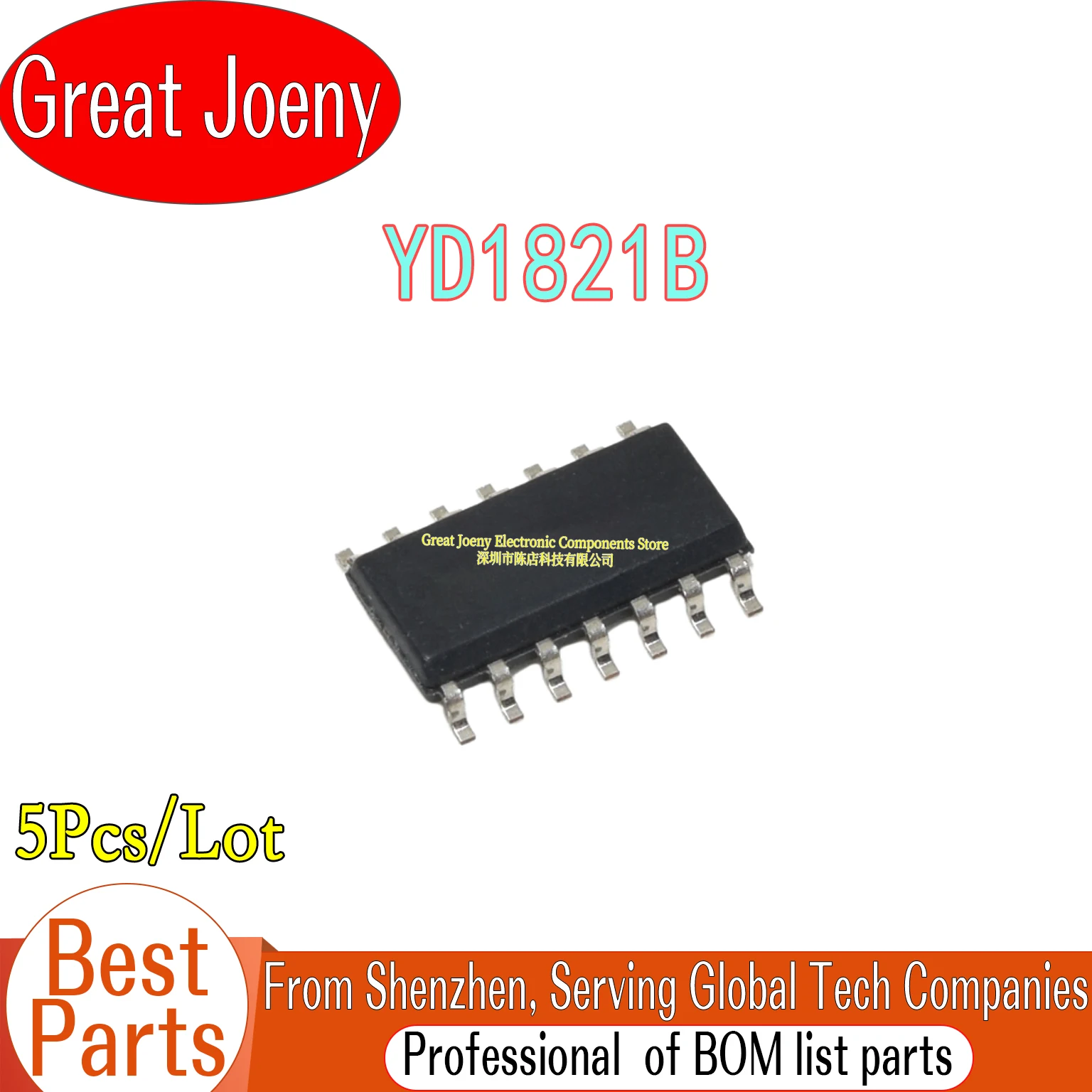 (5piece) 100% New YD1821B sop-16 Chipset
(5piece) 100% New YD1821B sop-16 Chipset