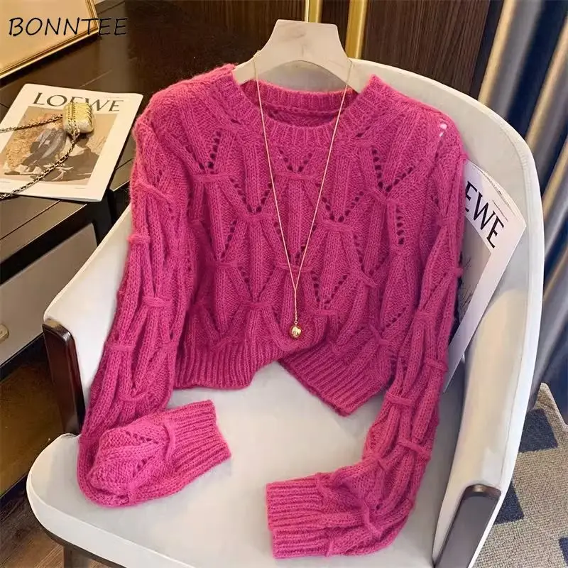 Long Sleeve Pullovers Women Hollow Out Vintage Knitted Tops Solid Home Retro O-neck Autumn Fluffy Warm Soft All-match Leisure
Long Sleeve Pullovers Women Hollow Out Vintage Knitted Tops Solid Home Retro O-neck Autumn Fluffy Warm Soft All-match Leisure