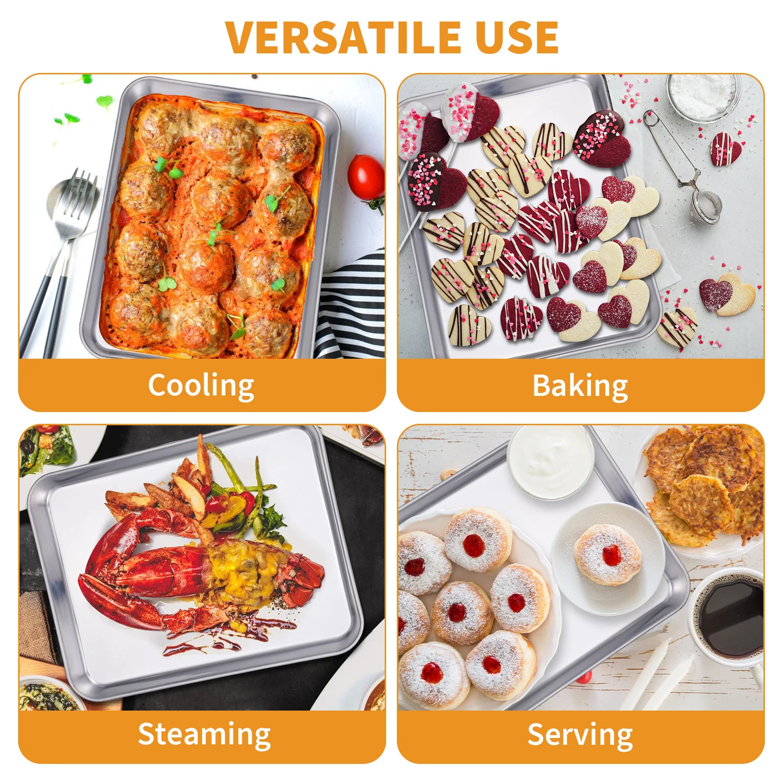 Stainless Steel Bakeware 26x20x3CM Baking Plate Oven Pan Food Container BBQ Tray Picnic Camping Party Graduation
Stainless Steel Bakeware 26x20x3CM Baking Plate Oven Pan Food Container BBQ Tray Picnic Camping Party Graduation