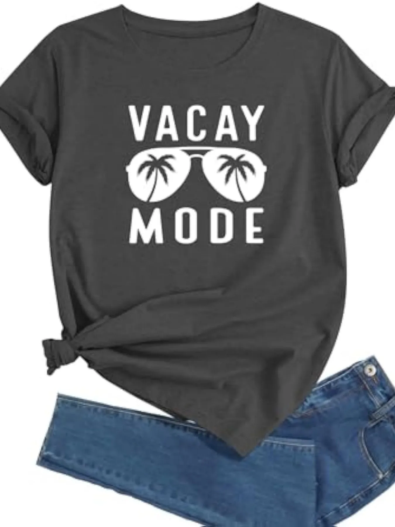 Plus size women's short sleeve T-shirt Vacay Mode Palm Sunglasses Comfortable soft fabric summer outfit women's clothing
Plus size women's short sleeve T-shirt Vacay Mode Palm Sunglasses Comfortable soft fabric summer outfit women's clothing
