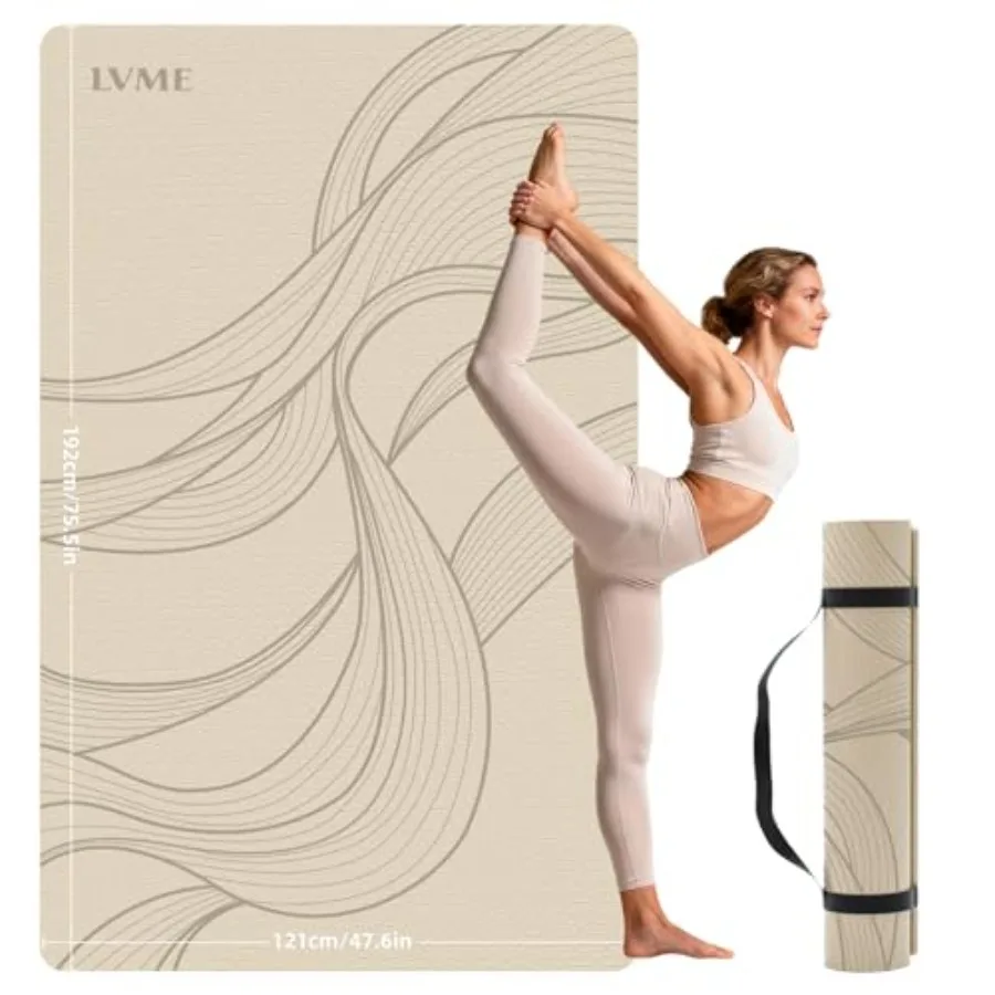 Large Yoga Mat 75.5"x47.6"x0.4" Extra Wide and Thick 10mm, Non-Slip Exercise Mat, High-Density TPE Mat for Yoga Pilates and Hom
Large Yoga Mat 75.5"x47.6"x0.4" Extra Wide and Thick 10mm, Non-Slip Exercise Mat, High-Density TPE Mat for Yoga Pilates and Hom