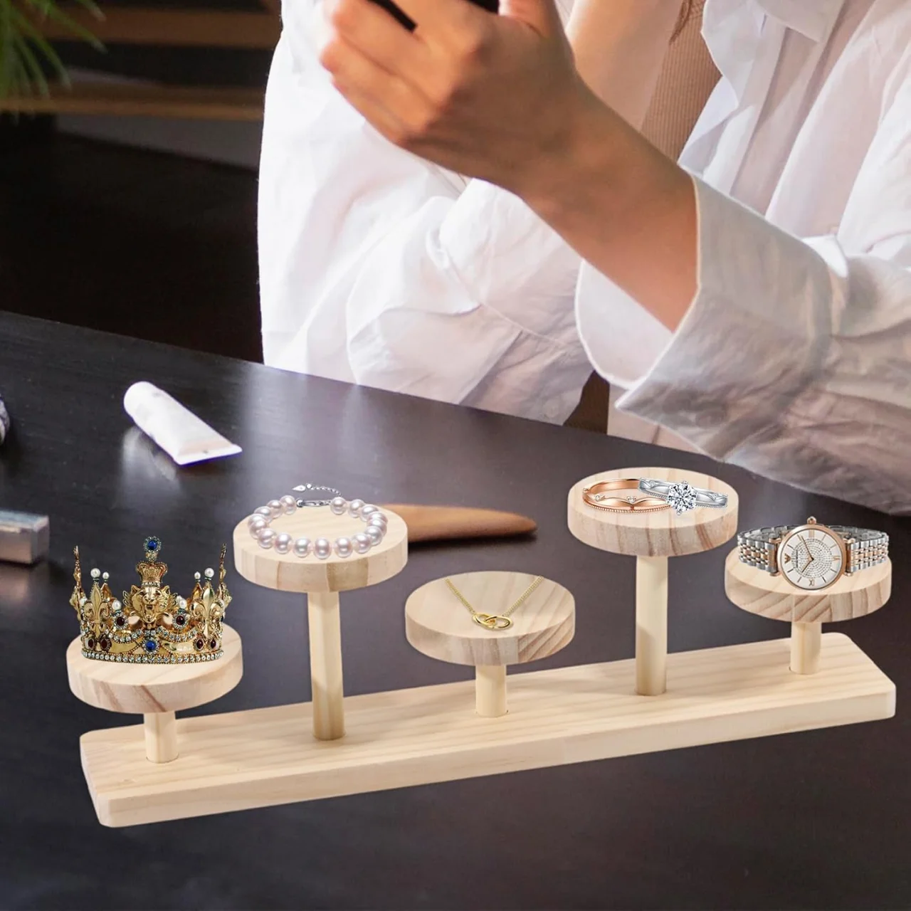 Wooden display rack with storage rack - Multi-layer storage box for jewelry.superior plants - for jewelry bead display
Wooden display rack with storage rack - Multi-layer storage box for jewelry.superior plants - for jewelry bead display