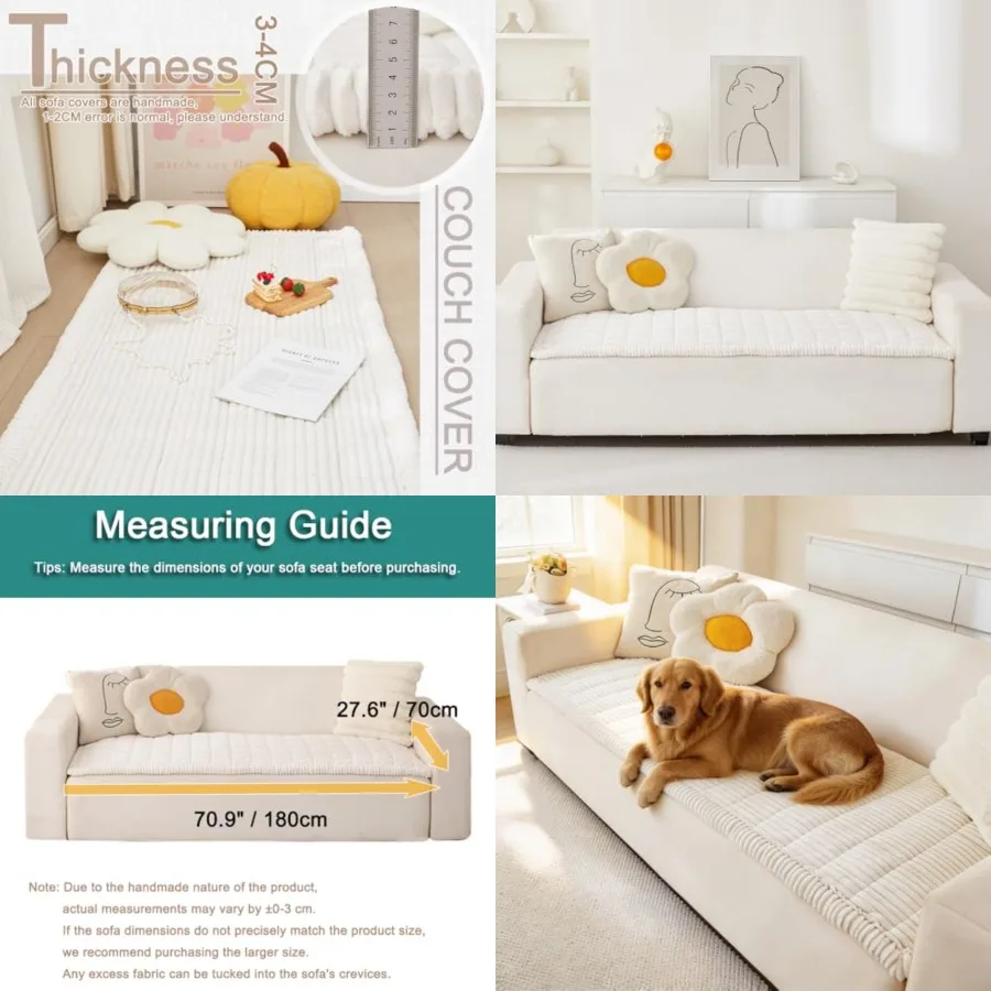 Couch Cover for Dogs Washable, Fuzzy Pet Couch Covers for 3 Cushion Sofa Pet Friendly, Non Slip Sofa Cover
Couch Cover for Dogs Washable, Fuzzy Pet Couch Covers for 3 Cushion Sofa Pet Friendly, Non Slip Sofa Cover