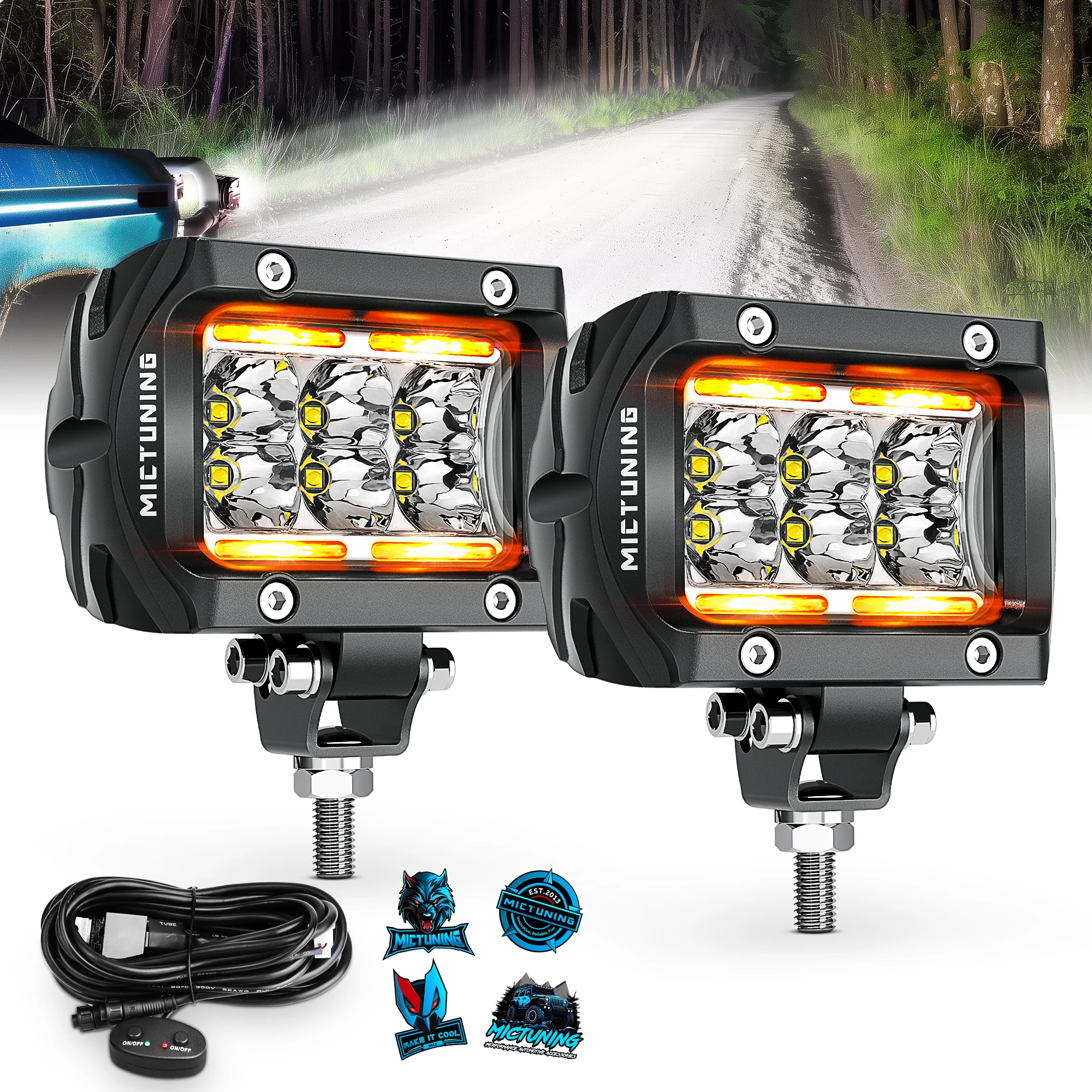 MICTUNING Car LED Work Light Spot Driving Fog Lamp Waterproof Amber Ambient Off Road Light With Wire Harness For Trucks Boat
MICTUNING Car LED Work Light Spot Driving Fog Lamp Waterproof Amber Ambient Off Road Light With Wire Harness For Trucks Boat