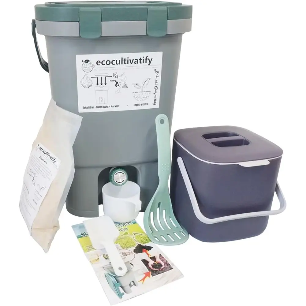 18.8L Composting Bin, 5 Gallon Kitchen Composter, Bokashi Starter Kit with Bran
18.8L Composting Bin, 5 Gallon Kitchen Composter, Bokashi Starter Kit with Bran