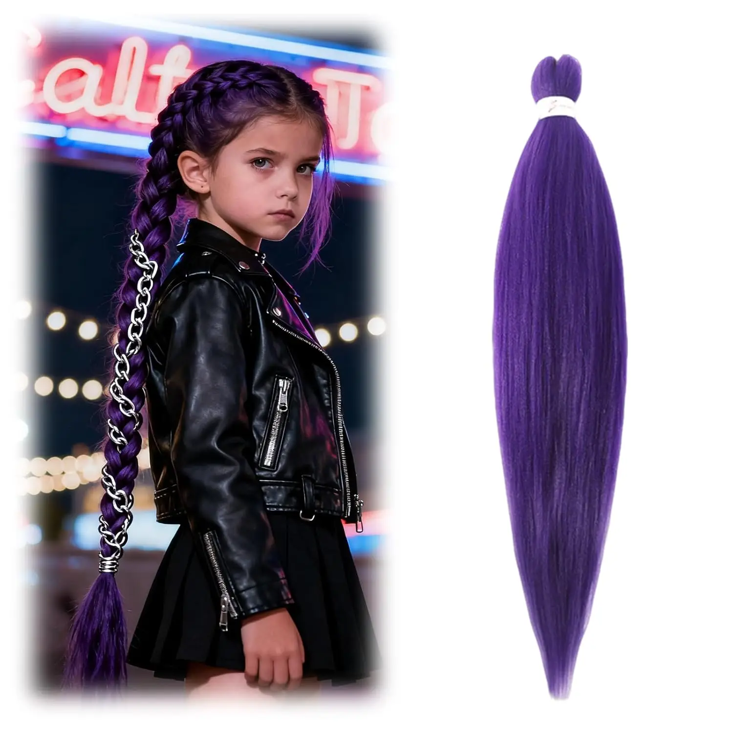Фиолетовый плетеный хвост из синтетических волос 24/26 дюймов с заколками для детей, девочек, Хэллоуин, Рождество, тема Руми, прическа
Фиолетовый плетеный хвост из синтетических волос 24/26 дюймов с заколками для детей, девочек, Хэллоуин, Рождество, тема Руми, прическа