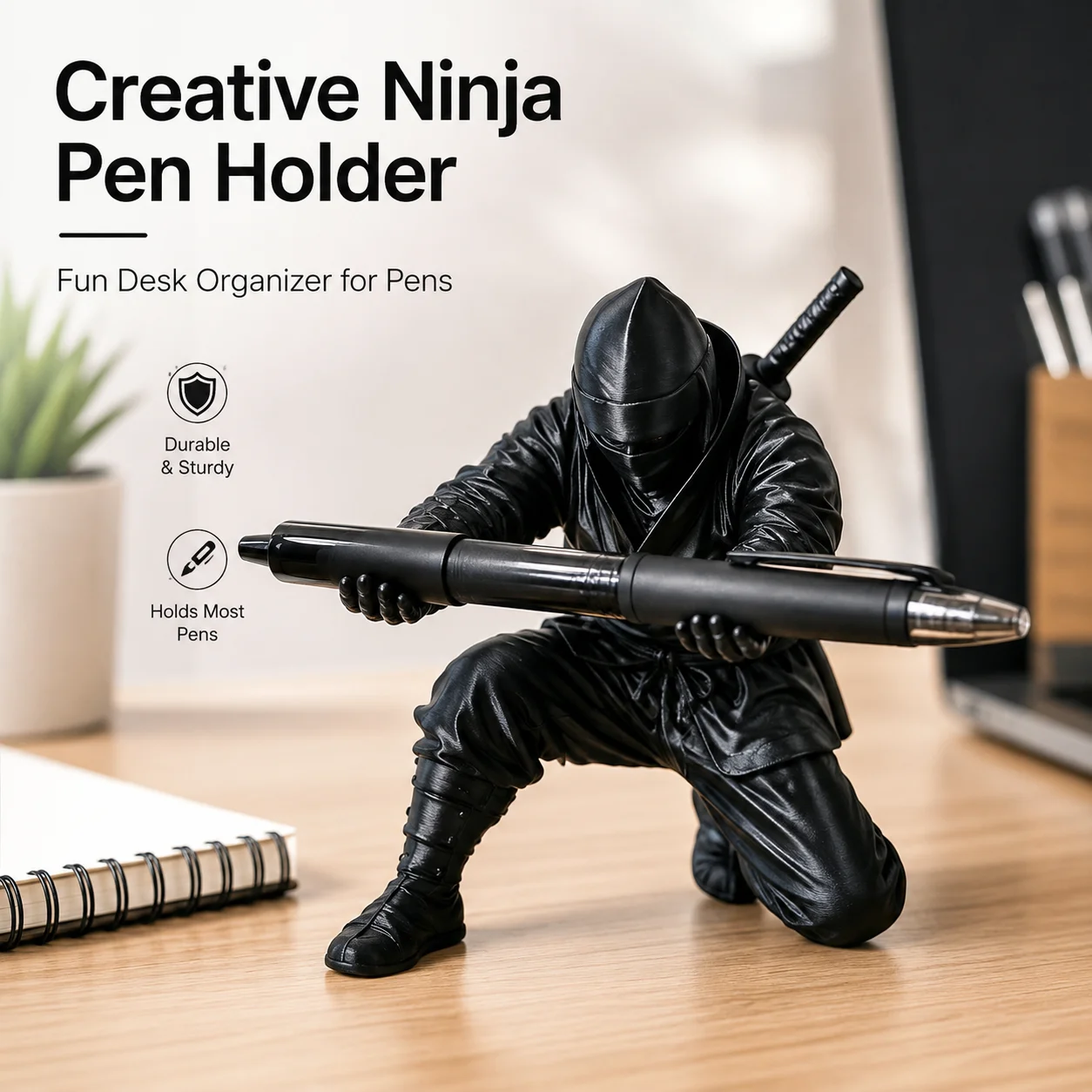 Creative Ninja Pen Holder Samurai Pencil Stand Desk Organizer Office Stationery Storage Desk Decor
Creative Ninja Pen Holder Samurai Pencil Stand Desk Organizer Office Stationery Storage Desk Decor