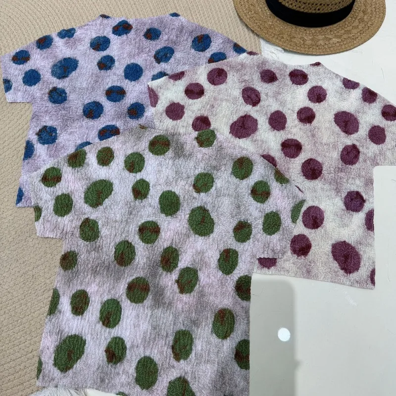 Miyake Pleated T-Shirt Original 2026 Spring/Summer New Polka Dot Print Slim Fit High Elasticity Casual Short Sleeve Top Pleat
Miyake Pleated T-Shirt Original 2026 Spring/Summer New Polka Dot Print Slim Fit High Elasticity Casual Short Sleeve Top Pleat