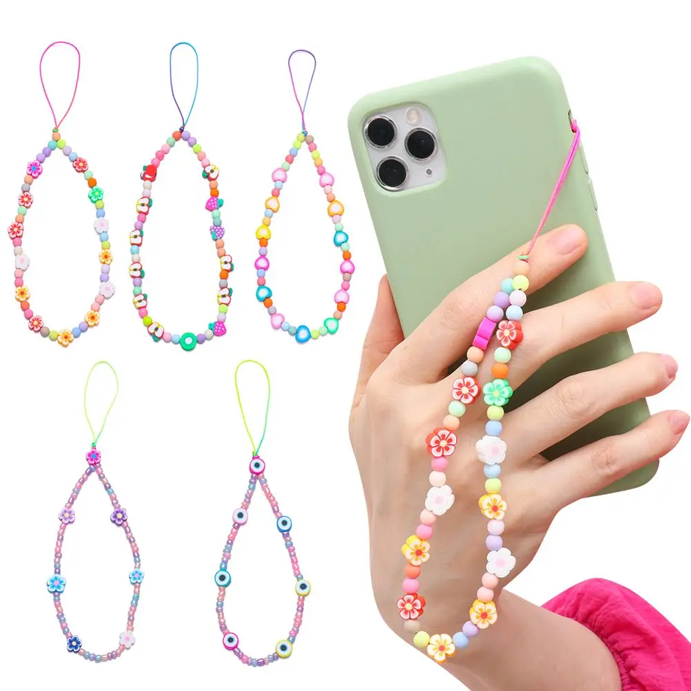 New Summer Colorful Soft Clay Mobile Phone Chain Lanyards for Women Girls Bohemia Smile Pearl Rope For Phone Case Hanging Cord
New Summer Colorful Soft Clay Mobile Phone Chain Lanyards for Women Girls Bohemia Smile Pearl Rope For Phone Case Hanging Cord