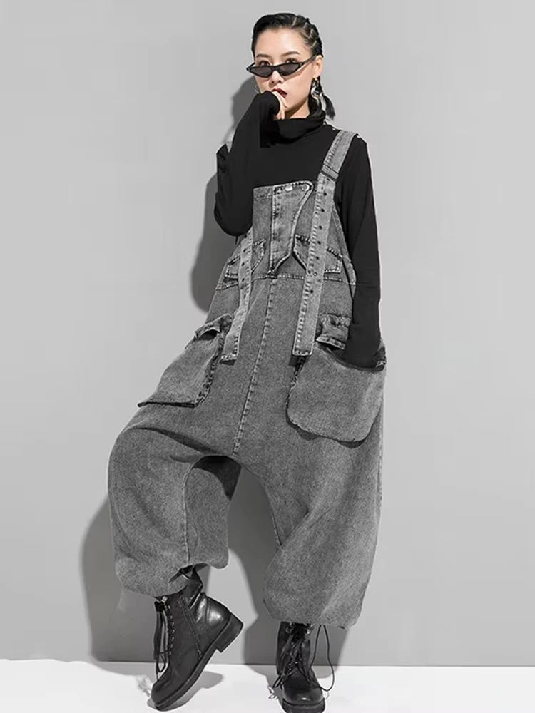 High Waist Black Pocket c Denim Overalls Trousers New Loose Fit Pants Women Fashion Tide Spring Autumn 2024 1K164
High Waist Black Pocket c Denim Overalls Trousers New Loose Fit Pants Women Fashion Tide Spring Autumn 2024 1K164