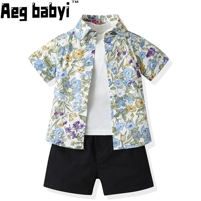 Summer Baby Boy Infant Clothing Sets Suits Short Sleeve White T-shirt+Floral Shirt+Shorts Casual Outfits Kids Boy Clothes 0-6Y
Summer Baby Boy Infant Clothing Sets Suits Short Sleeve White T-shirt+Floral Shirt+Shorts Casual Outfits Kids Boy Clothes 0-6Y