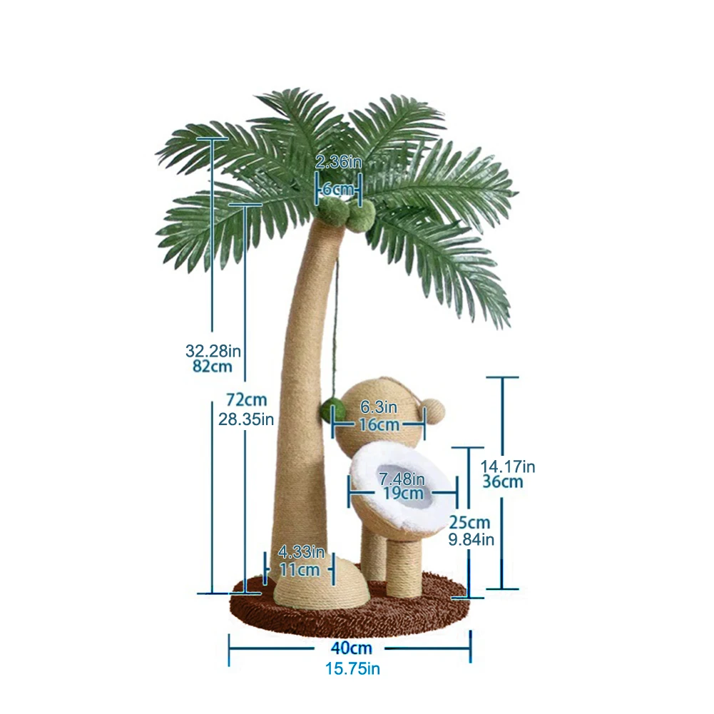 Cat Scratching Post Coconut Tree Cat Scratching Post Interactive Kitten Claw Sharpener Climbing Frame Teasing Cats Furniture Toy
Cat Scratching Post Coconut Tree Cat Scratching Post Interactive Kitten Claw Sharpener Climbing Frame Teasing Cats Furniture Toy