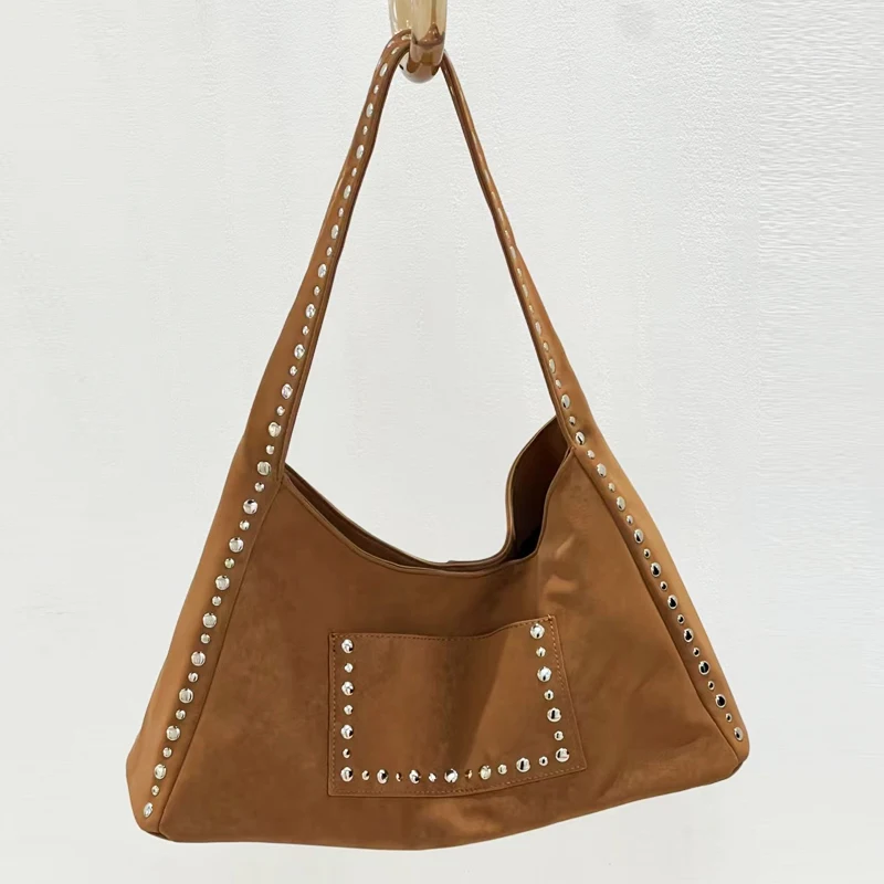 Винтажные сумки-тоут из искусственной замши для женщин, роскошные дизайнерские сумки, кошельки, новинка 2025 года, инкрустированные заклепками, большая вместимость, подмышки на плечо
Винтажные сумки-тоут из искусственной замши для женщин, роскошные дизайнерские сумки, кошельки, новинка 2025 года, инкрустированные заклепками, большая вместимость, подмышки на плечо