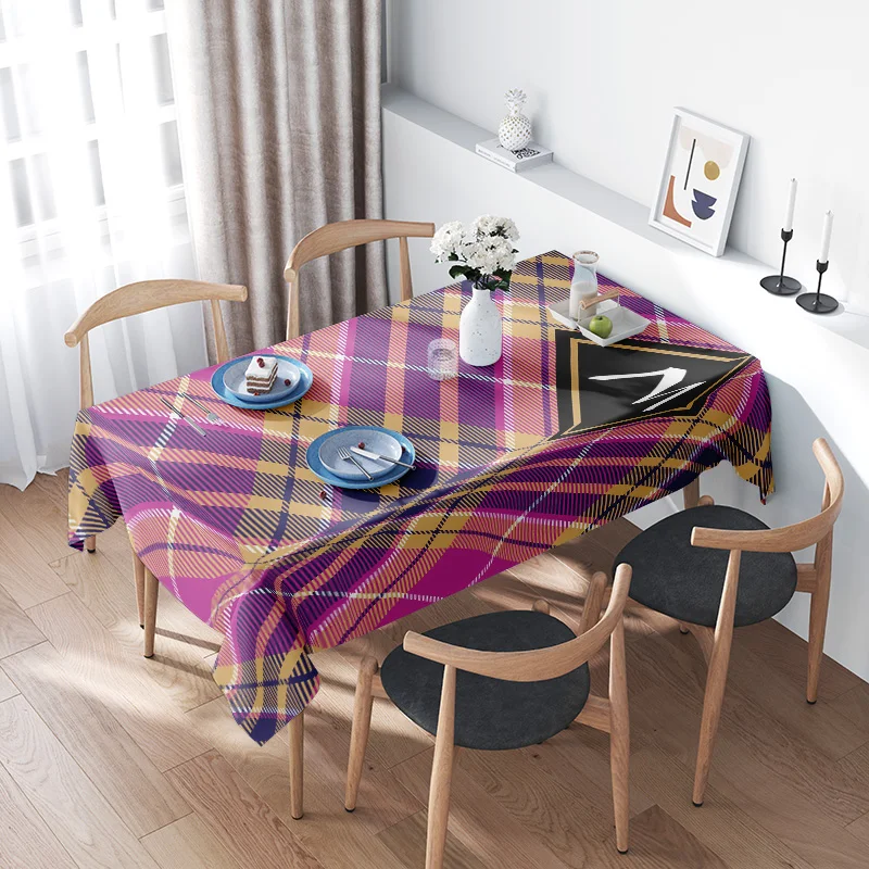 Modern Plaid Design Tablecloth with Gold Accents for Dining Room Decoration - Purple/Blue/Yellow Checkered Fabric 120 x 84 Inche
Modern Plaid Design Tablecloth with Gold Accents for Dining Room Decoration - Purple/Blue/Yellow Checkered Fabric 120 x 84 Inche