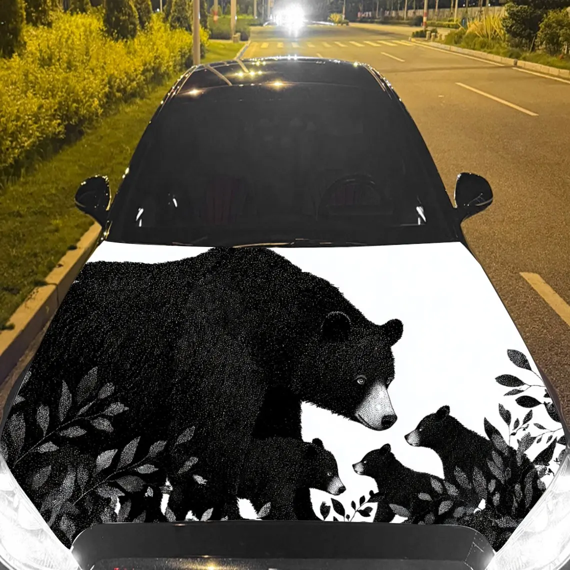 Car Decal Black Bear Family with Graphic Foliage - Wild Minimalist Aesthetic Car Hood Sticker, Waterproof Self - Adhesive PVC Gr
Car Decal Black Bear Family with Graphic Foliage - Wild Minimalist Aesthetic Car Hood Sticker, Waterproof Self - Adhesive PVC Gr
