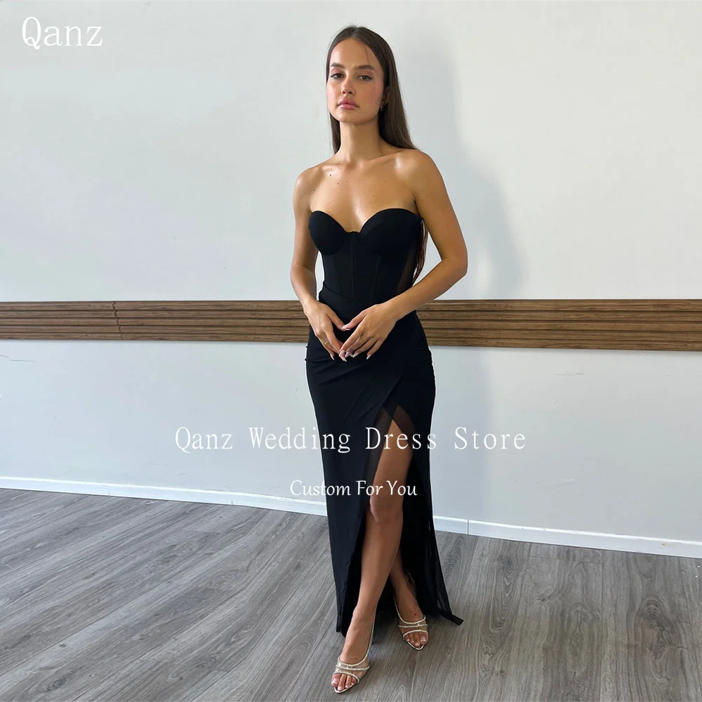 Qanz Formal Black Evening Dresses Sweetheart High Slit Mermaid Evening Gowns Lace Up Back Party Dress Women 2025 Customized
Qanz Formal Black Evening Dresses Sweetheart High Slit Mermaid Evening Gowns Lace Up Back Party Dress Women 2025 Customized