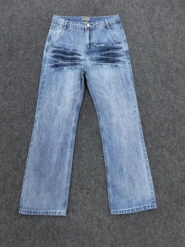 Coldstone Men's Slim Fit Straight Leg Blue Jeans Lightning Pattern Thin American High Street 57 Pants Casual Summer Jeans
Coldstone Men's Slim Fit Straight Leg Blue Jeans Lightning Pattern Thin American High Street 57 Pants Casual Summer Jeans