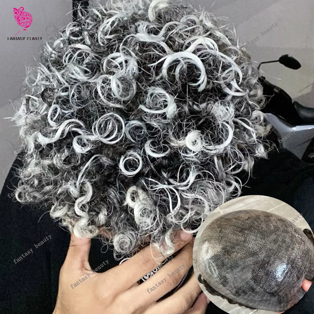 Grey Black LooseCurly 20mm Afro Mens Toupee Durable Thin Skin Full Pu Male Natural Human Hair Prosthesis System Natural Hairline
Grey Black LooseCurly 20mm Afro Mens Toupee Durable Thin Skin Full Pu Male Natural Human Hair Prosthesis System Natural Hairline