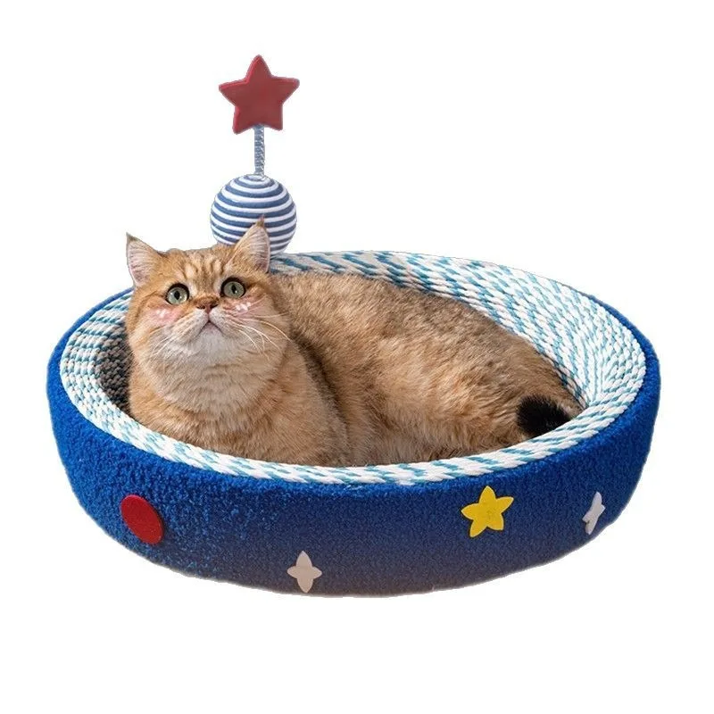 Rope Woven Cat Scratcher Bed Starry Sky Design Durable Non Shedding Sisal House Raised Rim Indoor Cat Furniture Cat Bed warm
Rope Woven Cat Scratcher Bed Starry Sky Design Durable Non Shedding Sisal House Raised Rim Indoor Cat Furniture Cat Bed warm