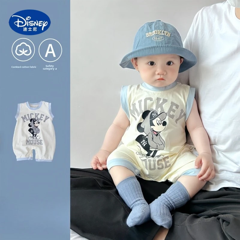 Disney Baby Vest Romper | Soft Cotton Sleeveless Onesie with Mickey Print | Summer Wear
Disney Baby Vest Romper | Soft Cotton Sleeveless Onesie with Mickey Print | Summer Wear