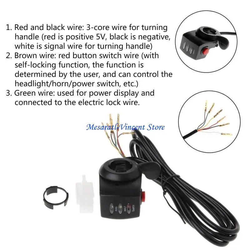 A70F Thumb Throttle Handle Bar Grip Twist Throttle E-bike Invisible Speed Controller
A70F Thumb Throttle Handle Bar Grip Twist Throttle E-bike Invisible Speed Controller