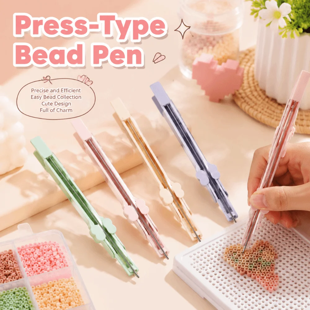 Handheld Storable Bead Pen Efficient Jam-Free Press-Type Bead Pen Comfortable Grip 2.6mm Automatic Fuse Bead Pen Beading Project
Handheld Storable Bead Pen Efficient Jam-Free Press-Type Bead Pen Comfortable Grip 2.6mm Automatic Fuse Bead Pen Beading Project