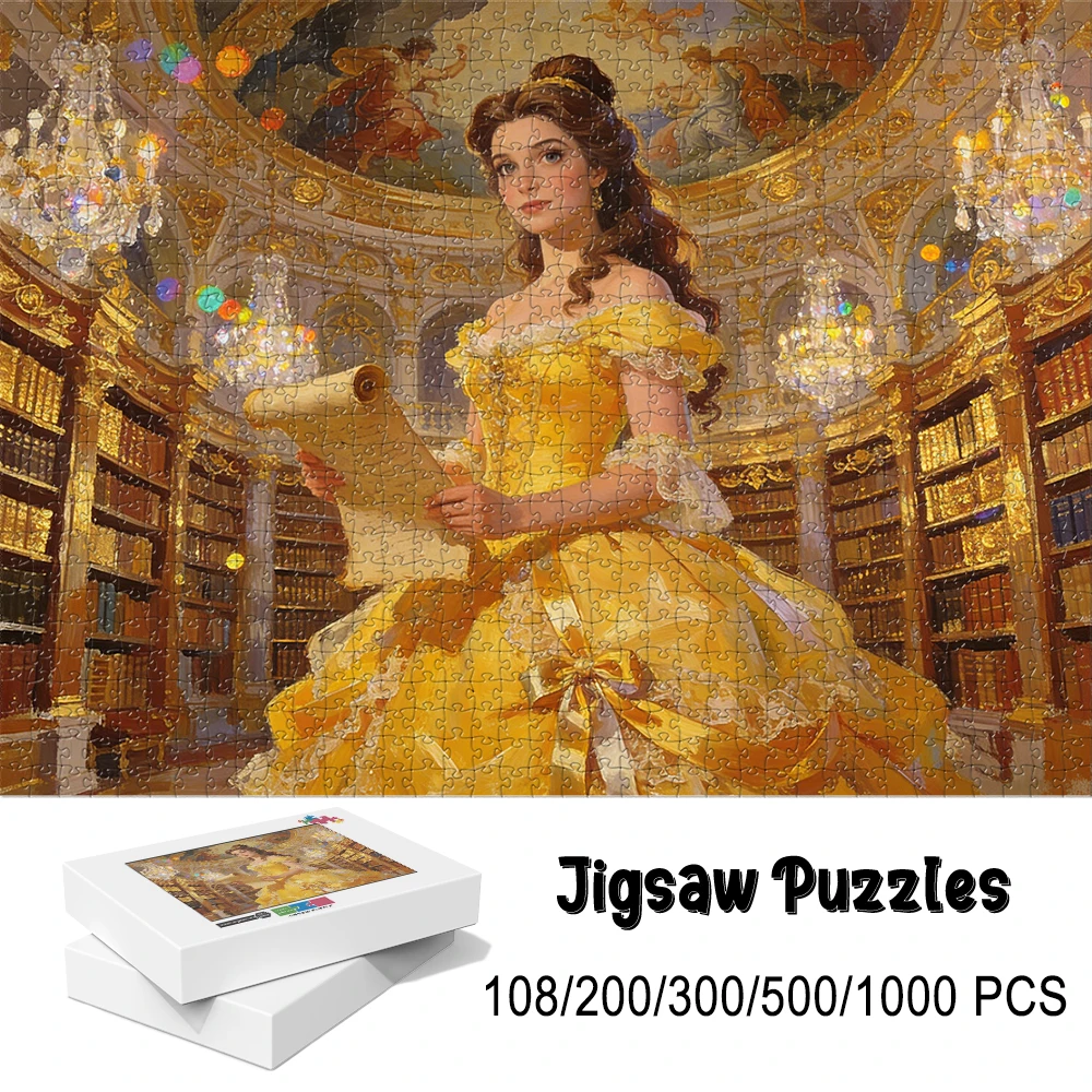 Пазл «Красавица и Чудовище: Библиотека Белль» 108/200/300/500/1000 элементов, художественный пазл в стиле масляной живописи для любителей творчества
Пазл «Красавица и Чудовище: Библиотека Белль» 108/200/300/500/1000 элементов, художественный пазл в стиле масляной живописи для любителей творчества