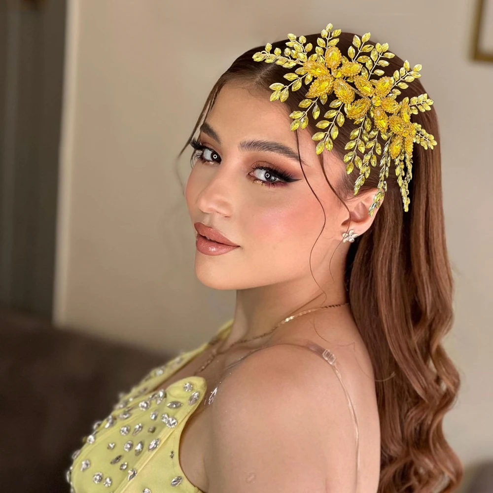 FS012 Yellow Bridal Headband Shiny Bridal Headdress Women Hair Accessories Banquet Tiara Party Headpiece Rhinestone Headwear
FS012 Yellow Bridal Headband Shiny Bridal Headdress Women Hair Accessories Banquet Tiara Party Headpiece Rhinestone Headwear