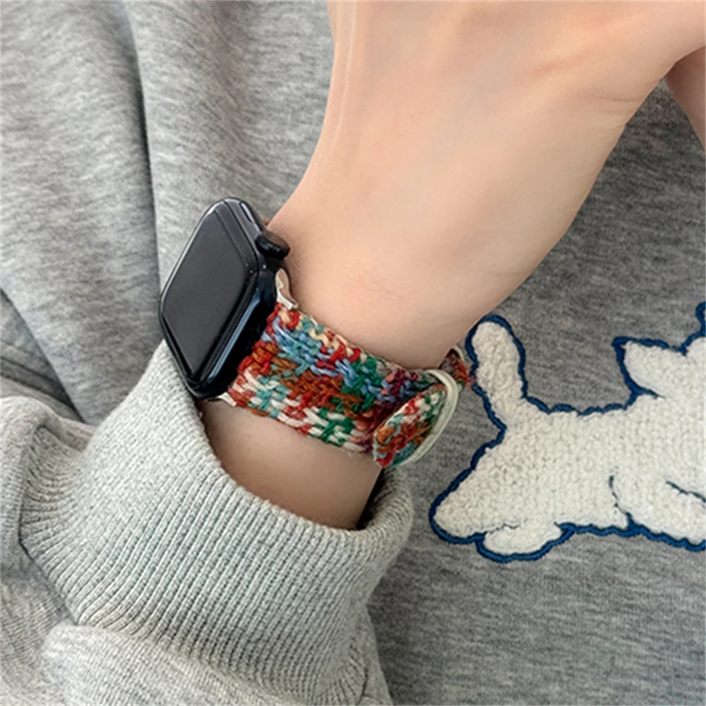 Cute Woolen Braided Soft Band For Apple Watch 44mm 40 45 41 49 42 38mm HandiCraft Sport Strap For Ultra Series 9 8 SE 7 6 5 4 3
Cute Woolen Braided Soft Band For Apple Watch 44mm 40 45 41 49 42 38mm HandiCraft Sport Strap For Ultra Series 9 8 SE 7 6 5 4 3