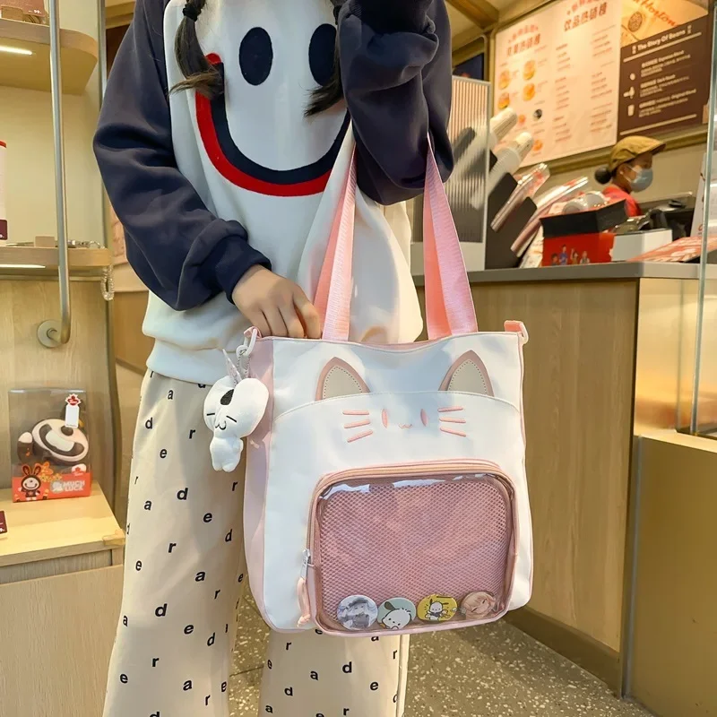 Cute Cat Ita Bolsos Mujer Student Hand Bag Ladies Sweet Crossbady Sac Femme Shoulder Underarm Bags for Women Contrast Bolso
Cute Cat Ita Bolsos Mujer Student Hand Bag Ladies Sweet Crossbady Sac Femme Shoulder Underarm Bags for Women Contrast Bolso