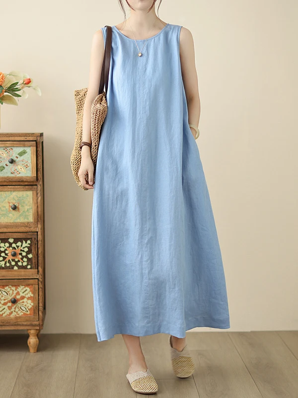 Linen Svel Vest Dr Women Summer High-End Simple Loose Belly Concealing Slim round Ne Cotton Linen Strap Dr
Linen Svel Vest Dr Women Summer High-End Simple Loose Belly Concealing Slim round Ne Cotton Linen Strap Dr