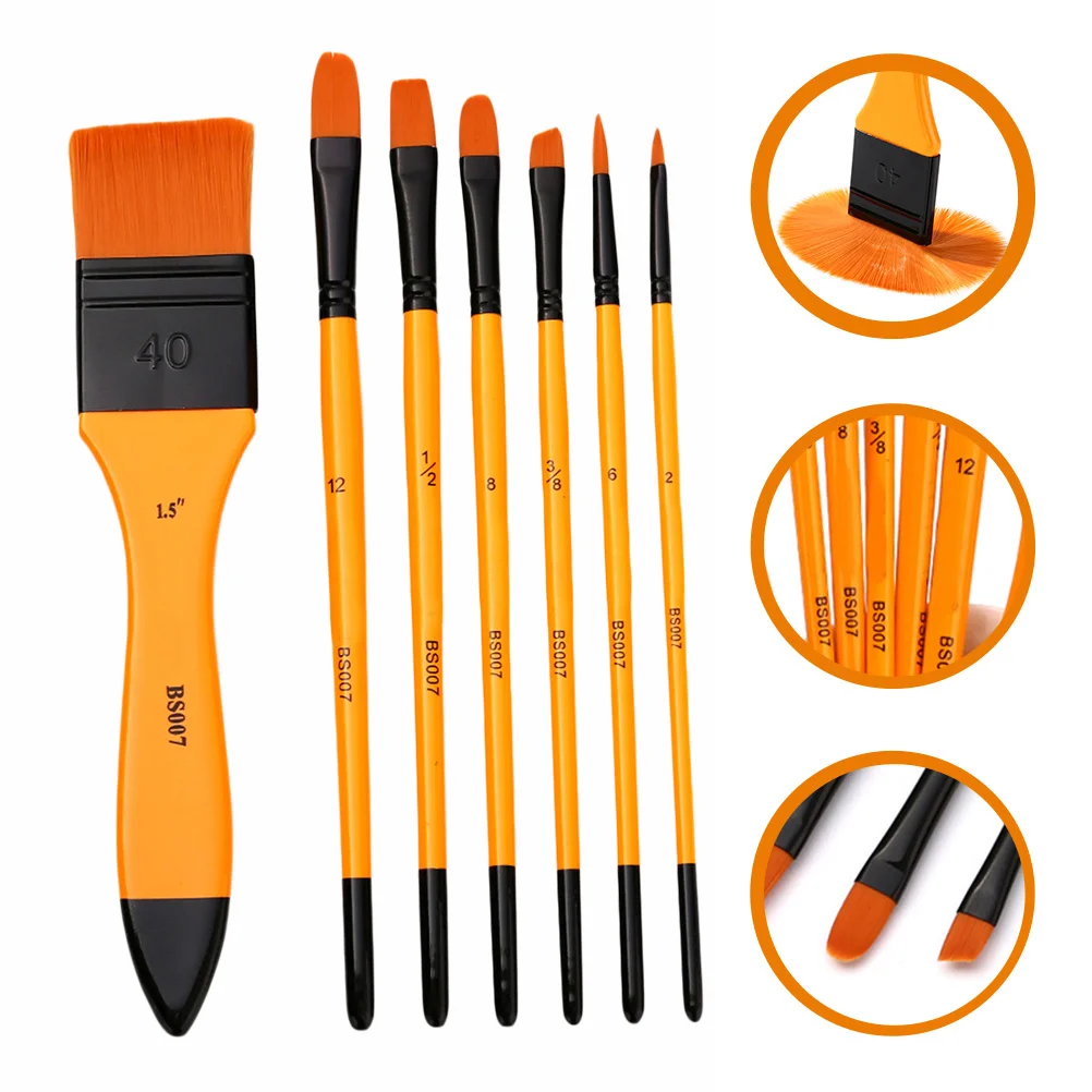 7Pcs Oil Paintbrush Set Nylon Fine Liner Brushes Painting Tools for Acrylic Watercolor Paintbrush Kit Supplies
7Pcs Oil Paintbrush Set Nylon Fine Liner Brushes Painting Tools for Acrylic Watercolor Paintbrush Kit Supplies