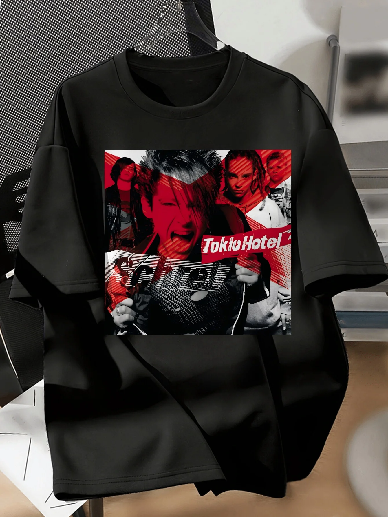Винтажная женская футболка с рисунком рок-группы — Токио-отель и многое другое, повседневный топ с круглым вырезом и короткими рукавами, тяжелый 
Винтажная женская футболка с рисунком рок-группы — Токио-отель и многое другое, повседневный топ с круглым вырезом и короткими рукавами, тяжелый