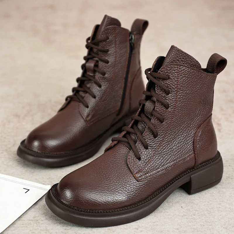 2026 Autumn Women's Ankle Soft Leather Boots Luxury Handmade Quality Comfortable Round Toe Flat Outdoor Daily Social Shoes Woman
2026 Autumn Women's Ankle Soft Leather Boots Luxury Handmade Quality Comfortable Round Toe Flat Outdoor Daily Social Shoes Woman