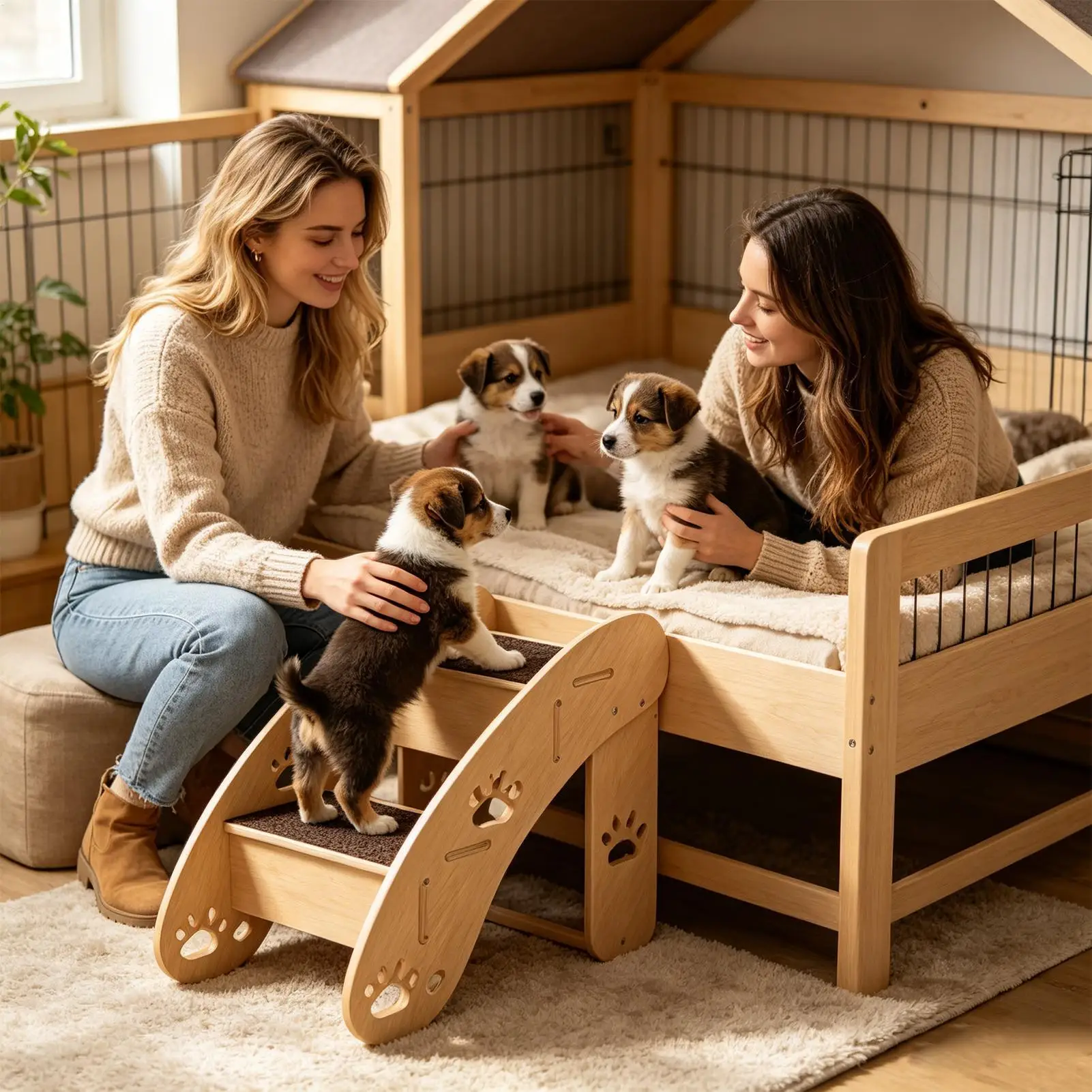 Small Dog Steps Triangular Structure Wooden Curved Anti-Slip Mat Pet Sofa Climbing Ladder For Elderly Cats Puppy Sofa Window
Small Dog Steps Triangular Structure Wooden Curved Anti-Slip Mat Pet Sofa Climbing Ladder For Elderly Cats Puppy Sofa Window