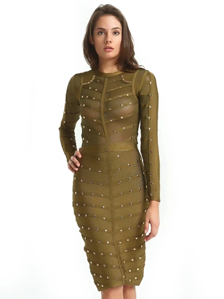 Sexy Mesh Rivet Patchwork Bandage Dress Women's Celebrity Evening Party Runway 2021 Summer Fashion New
Sexy Mesh Rivet Patchwork Bandage Dress Women's Celebrity Evening Party Runway 2021 Summer Fashion New