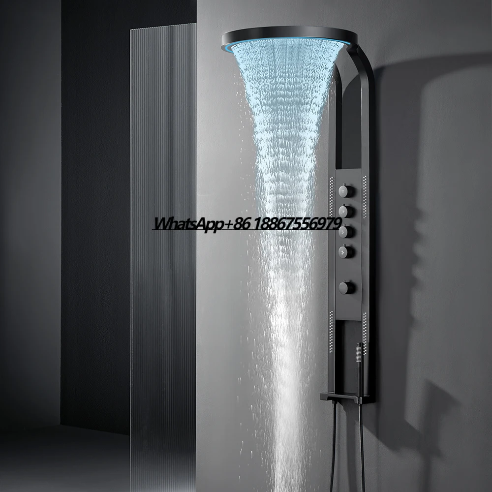 High Quality SS304 LED Light Wall Mounted Shower Panel New Fashion Waterproof Rain & Massage Multifunction for Bathrooms
High Quality SS304 LED Light Wall Mounted Shower Panel New Fashion Waterproof Rain & Massage Multifunction for Bathrooms