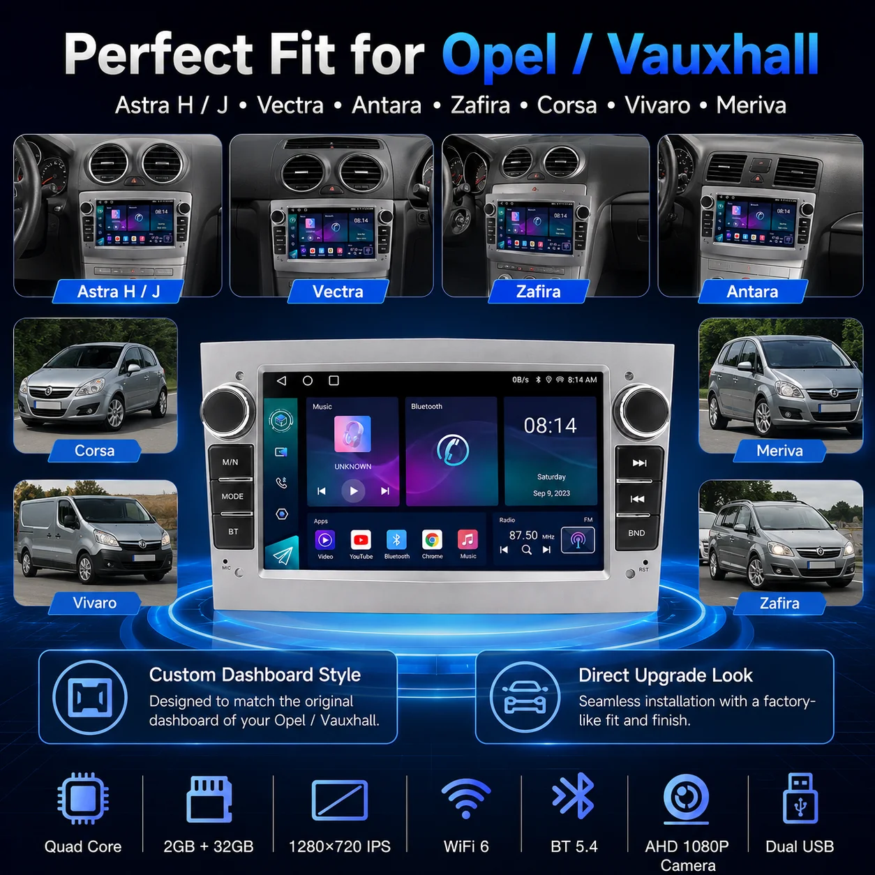 Android Car GPS PLAYER for Opel Astra H J 2004 Vectra Vauxhall Antara Zafira Corsa C D Vivaro Meriva Veda Carplay Radio Screen
Android Car GPS PLAYER for Opel Astra H J 2004 Vectra Vauxhall Antara Zafira Corsa C D Vivaro Meriva Veda Carplay Radio Screen