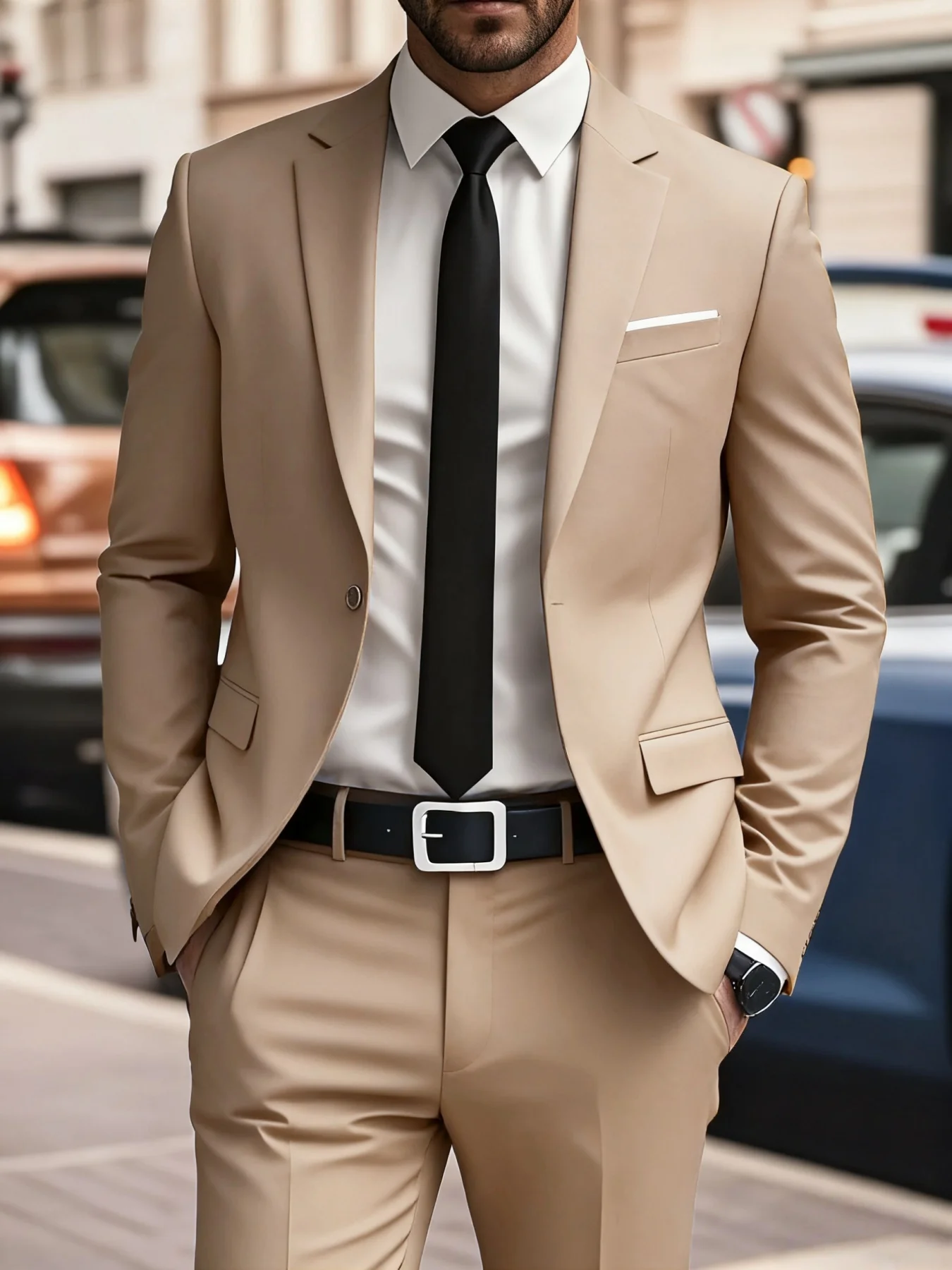 2pcs Men's Office & Party Suit Set, Tailored Jacket & Trousers, Suitable for Business, Wedding And Banquet
2pcs Men's Office & Party Suit Set, Tailored Jacket & Trousers, Suitable for Business, Wedding And Banquet