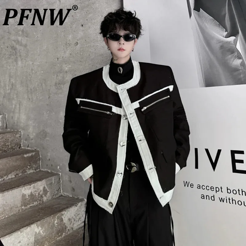 PFNW Contrast Color Multi Bag Decoration Jacket Men's Round Neck Streetwear Splicing Zipper Design Coat 2024 Autumn Chic 28W4796
PFNW Contrast Color Multi Bag Decoration Jacket Men's Round Neck Streetwear Splicing Zipper Design Coat 2024 Autumn Chic 28W4796