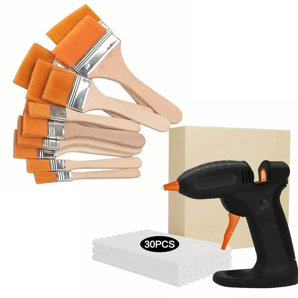 12pcs Nylon Artist Paint Brushes (Wood Handle). Paired with Cordless Hot Glue Gun (Fast-Heat, Portable), Perfect for Artistic Painting & Creative DIY Projects.
12pcs Nylon Artist Paint Brushes (Wood Handle). Paired with Cordless Hot Glue Gun (Fast-Heat, Portable), Perfect for Artistic Painting & Creative DIY Projects.